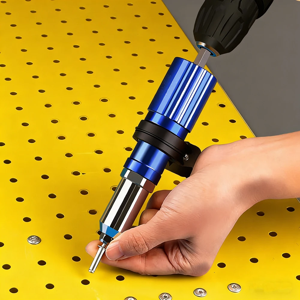2,4-4,8 mm Elektrischer Nietadapter, hocheffizientes, kabelloses Nietgerät für den Heimgebrauch, Werkzeug für elektrische Bohrmaschinen Image