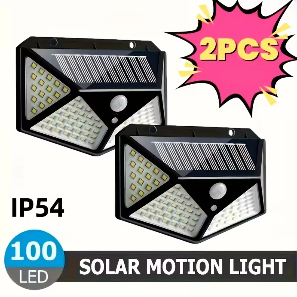 Multifunktionale Solar-Wandleuchte für Außenbereich, Gartendekoration, Solar-LED-Licht, Wasserdichter Sonnenlicht-Betriebener Strahler mit Bewegungssensor