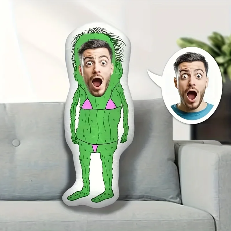 Personalisiertes individuelles Plüschkissen – individueller Fototext, weiches Plüschkissen für Geburtstag, Weihnachten, Valentinstagsgeschenk – individuelles Messa Image