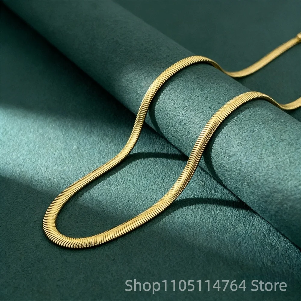 Luxuriöse 24K Vergoldete Schlangenkette 6mm Dick 45-60CM Länge Schlangenknochen-Kette für Herren und Damen Modeschmuck Image