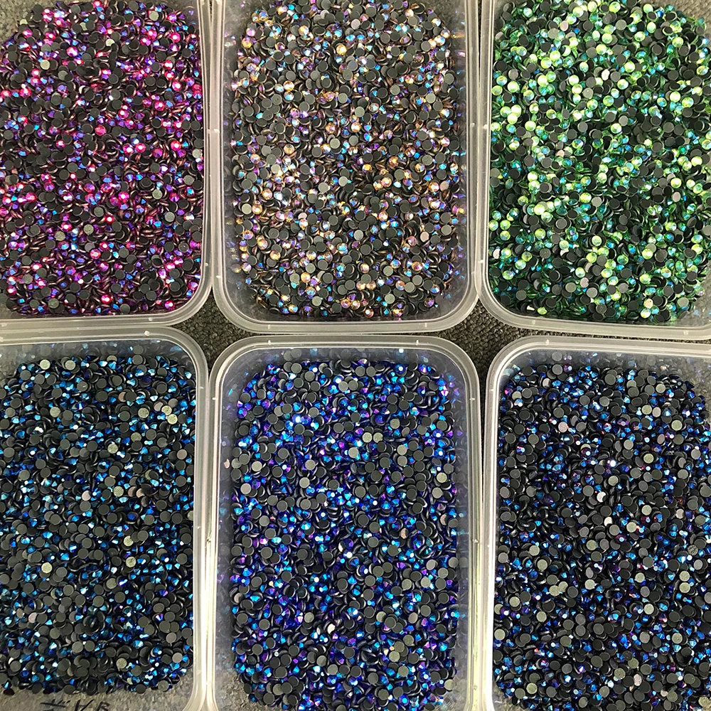 DMC Hotfix Strasssteine SS6 SS10 SS16 SS20 Kristallglas Glitzersteine mit Motiv, flache Strasssteine für Kleidung, Kleider und Bekleidung
