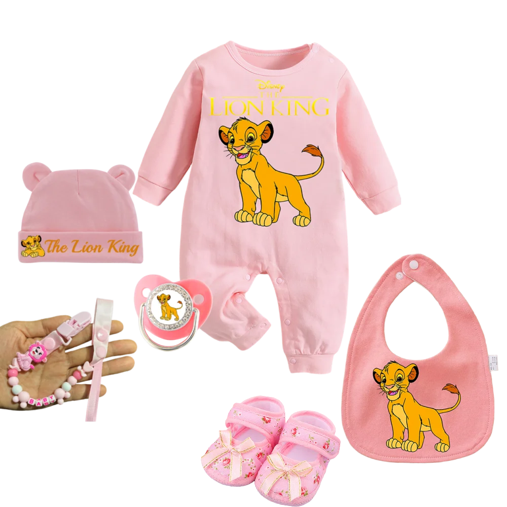 2026 Neugeborenen-Schnuller-Set – Enthält Schnuller und Schnullerhalter, Neugeborenenmütze, Baby-Krabbelanzug, Baby-Lätzchen und Babyschuhe Image