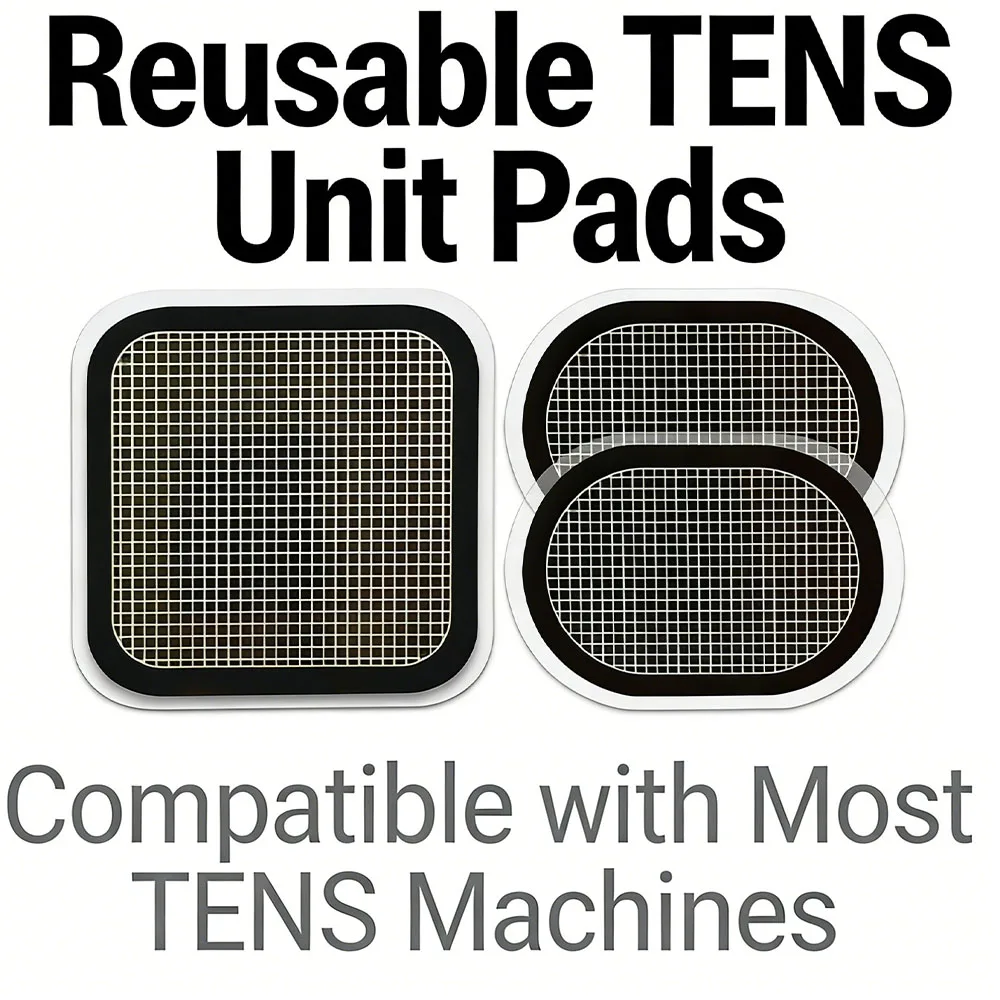 Wiederverwendbare TENS-Geräte-Elektrodenpads, kompatibel mit den meisten TENS- und EMS-Geräten, selbstklebende Ersatzpads zur Schmerzlinderung Image