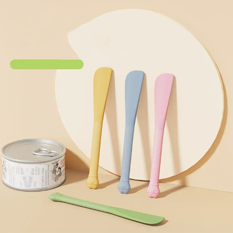 Neuer beliebter Mehrzweck-Futterschaufel für Haustiere mit Dosenöffner und Dichtungsdeckel, langer Griff, für Dosenfutter für Hunde und Katzen. Image