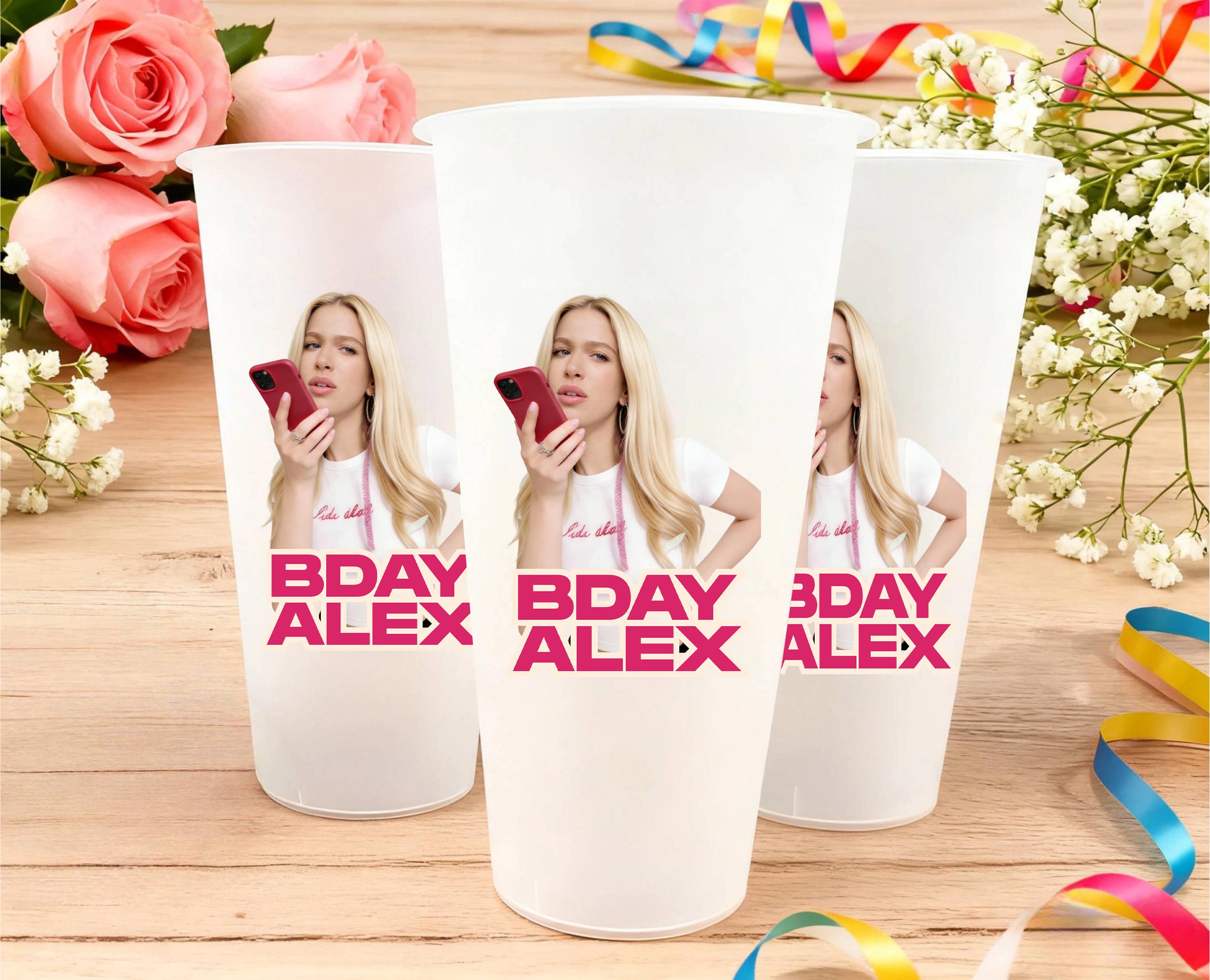 Bicchieri personalizzati per addio al nubilato, bicchieri di plastica per feste di compleanno, bicchieri di plastica trasparenti da 16 once con la tua