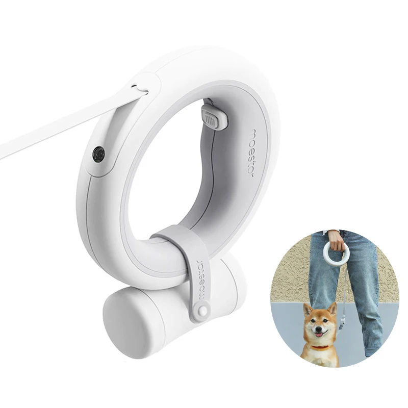 Youpin MOESTAR Guinzaglio retrattile per animali domestici Anello flessibile da 3,0 m Corda di trazione per cani Collare per animali domestici Luce notturna a LED Walking Out Guinzaglio per cani Corda