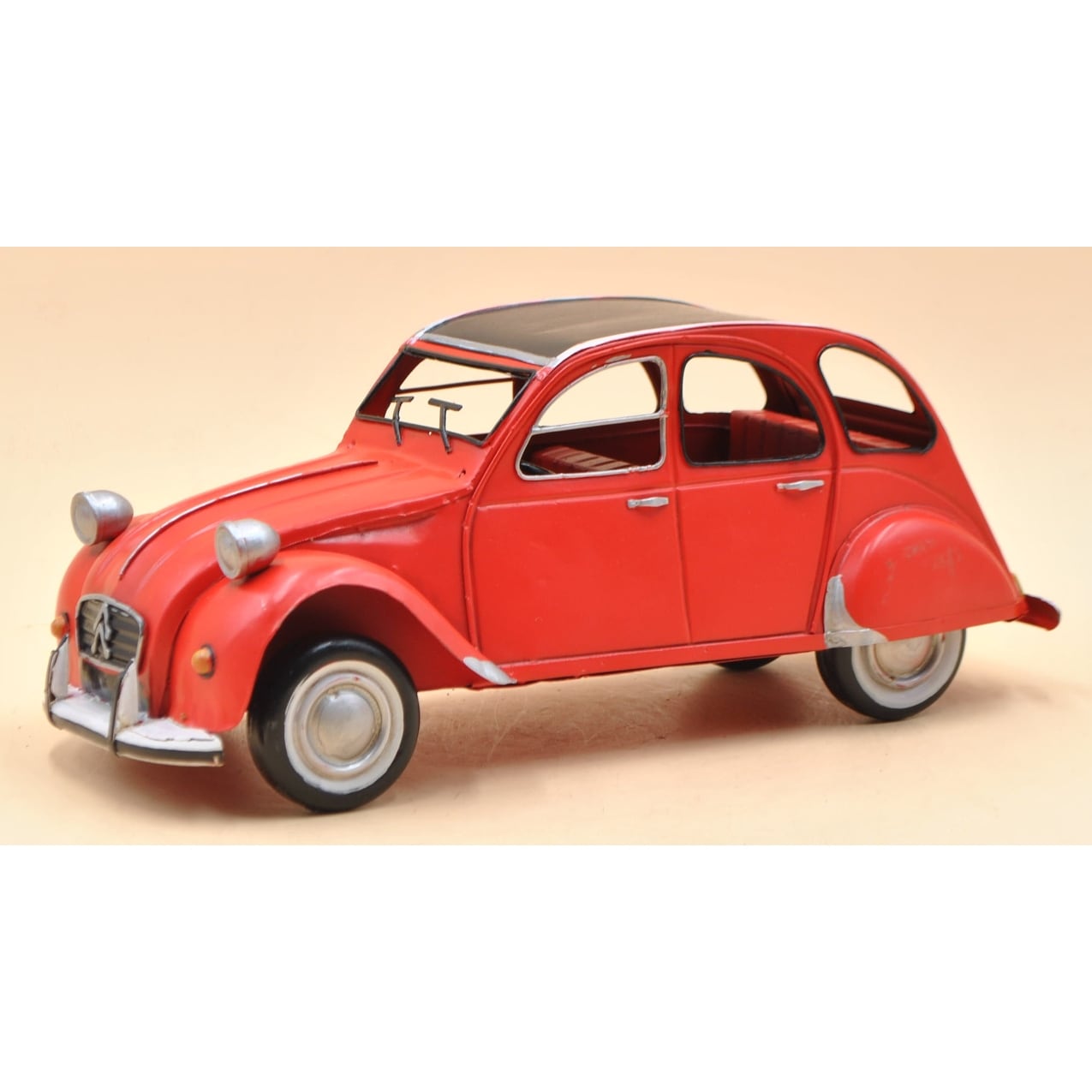 Citroen 2Cv, Red, Model Car, Miniature Déjà Montée, Welly 1:12 Artwork Sale