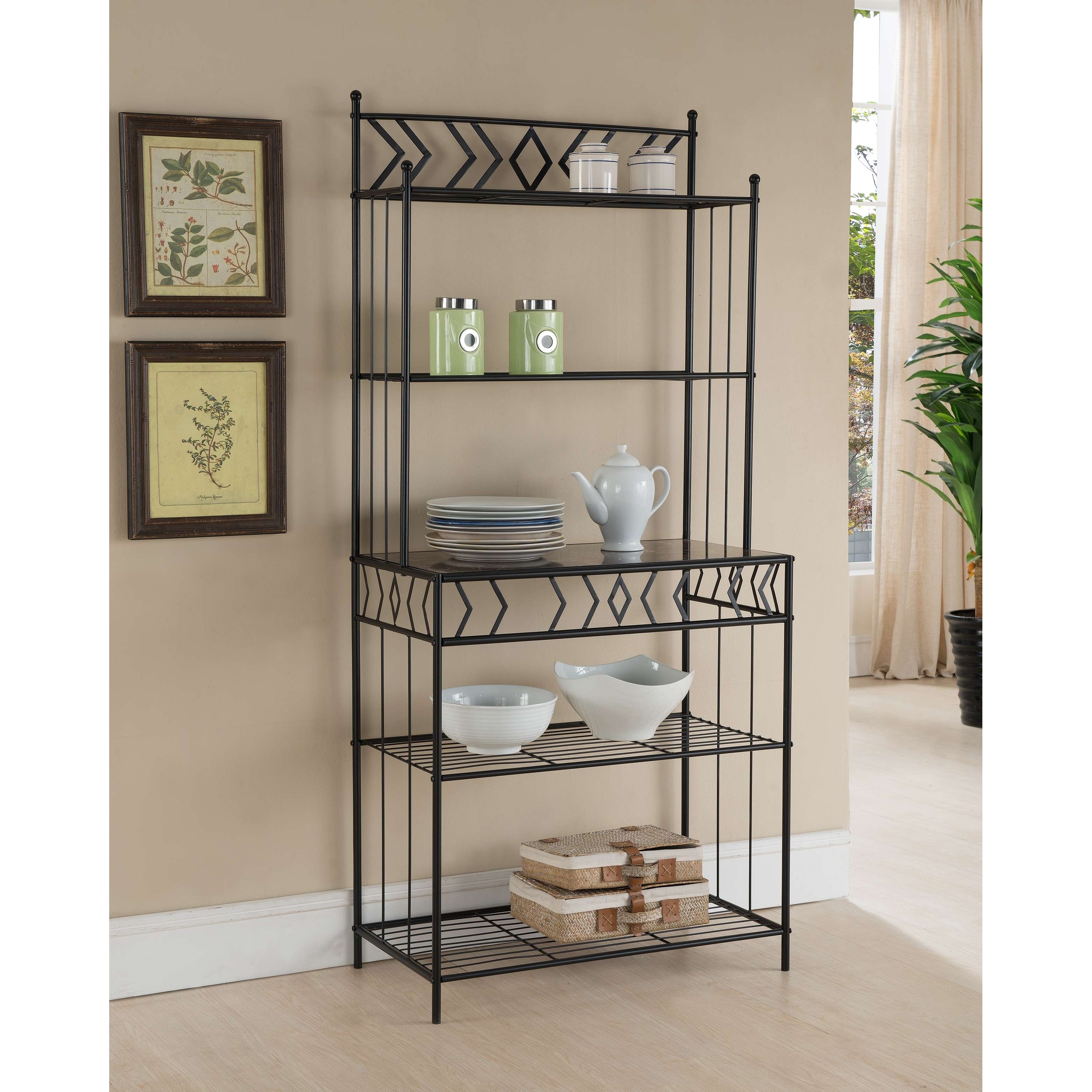 Copper Grove Alpine Black Metal Storage Bakers Rack