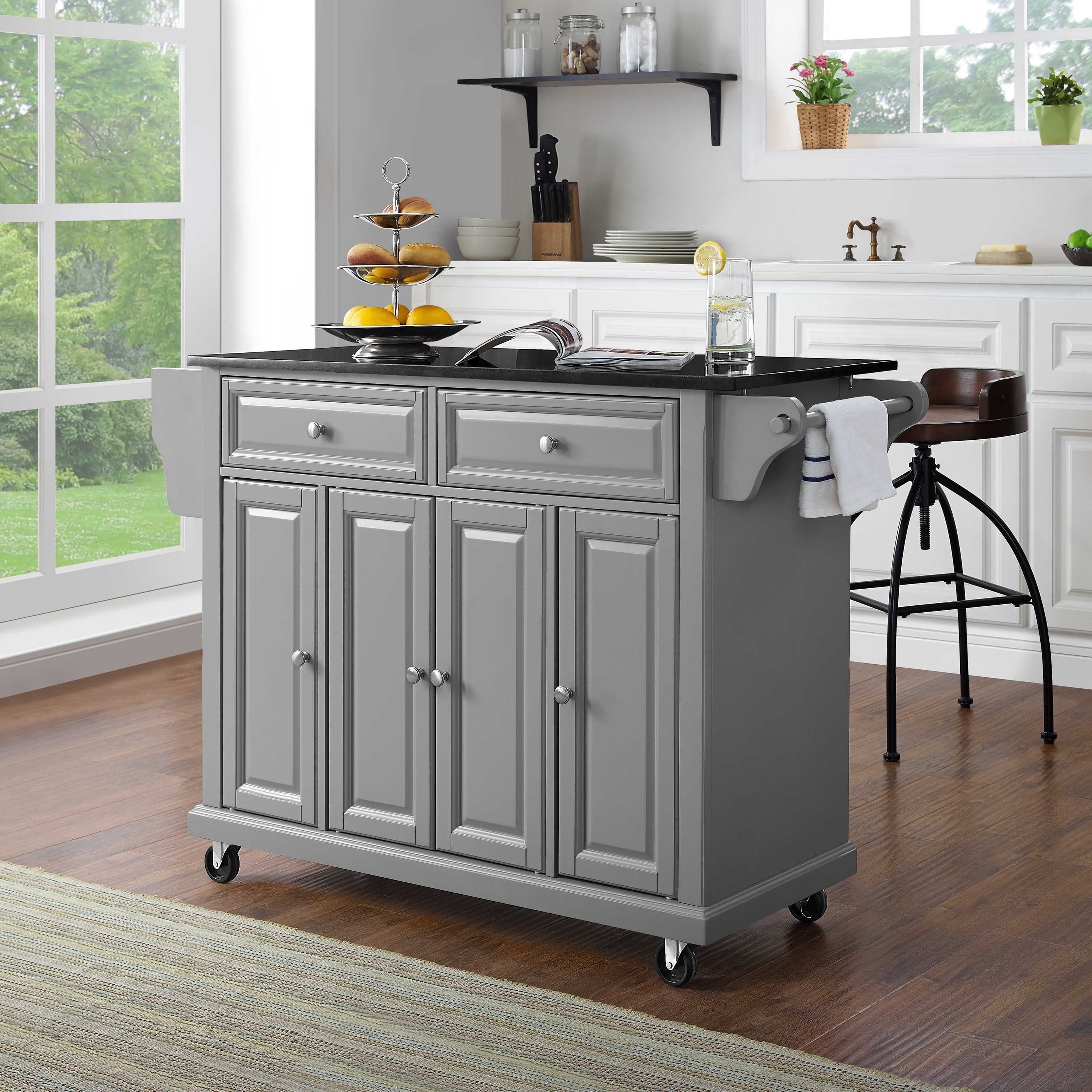 Crosley Alexandria Wood Top Kitchen Island/Cart - 51.5 "W x 18 "D x 34 "H