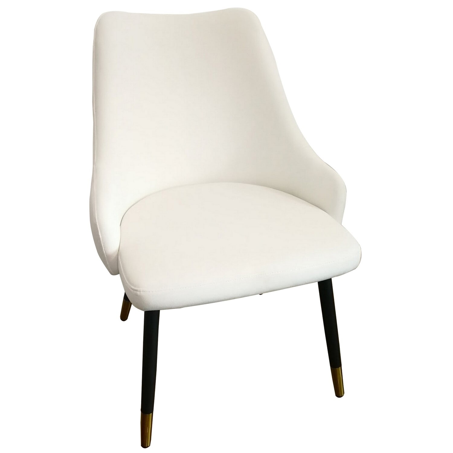 Black and Gold/White Fabric Upholstered Metal Frame Dining Chair, Set of 2, Sturdy Dining Chair for Dining Rooms - 21.75