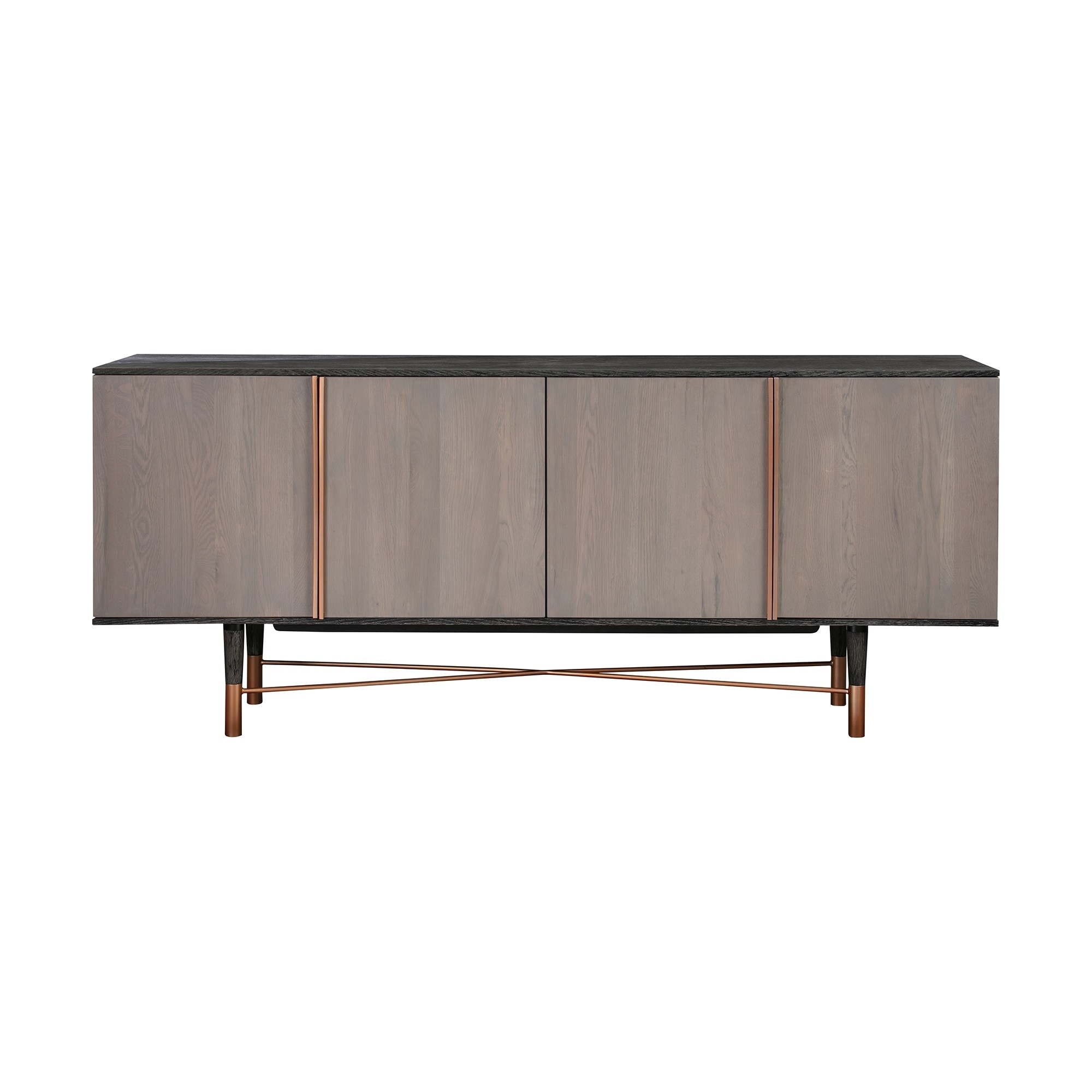 Turin 79 inch Oak Wood Sideboard Buffet Storage Cabinet