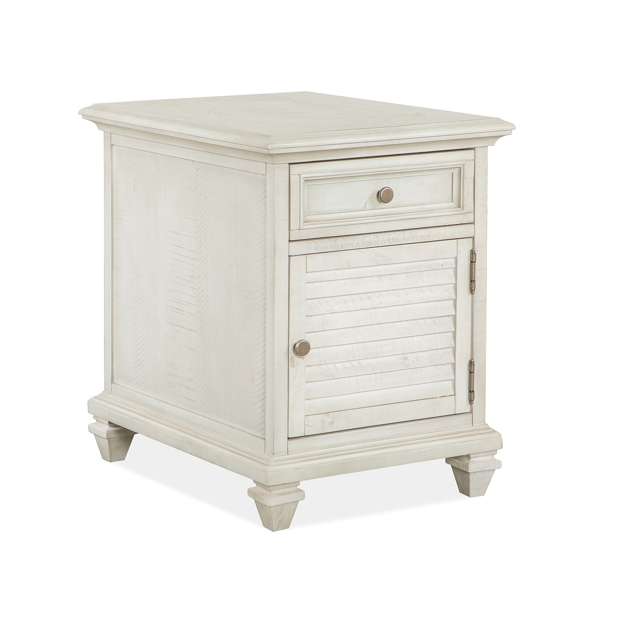 Magnussen Home Newport Alabaster Chairside End Table - 18''W x 24''D x 24''H