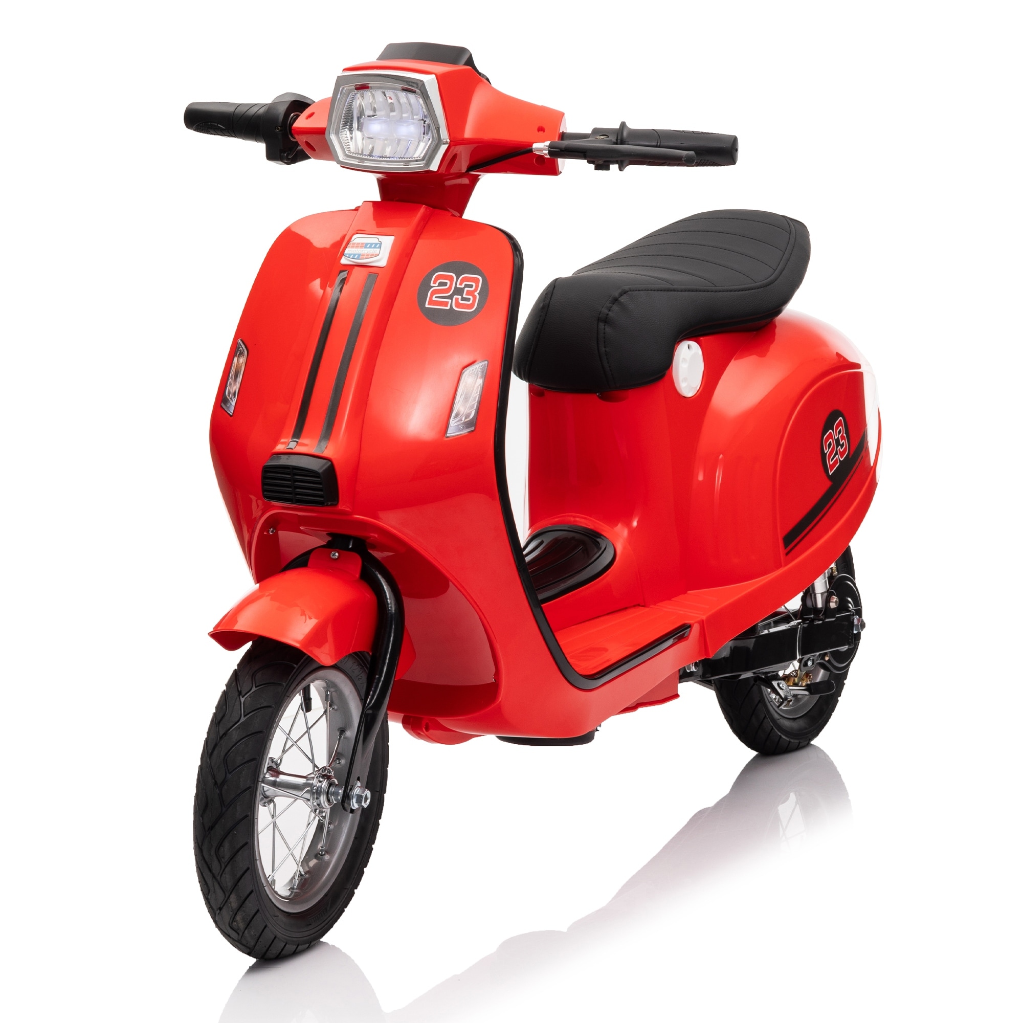 24V 250W Powerful Electric Scooter W/12" Air-Filled Tires,Hand Accelerator & Brake,Dual Rear Suspension,High/Low Speed