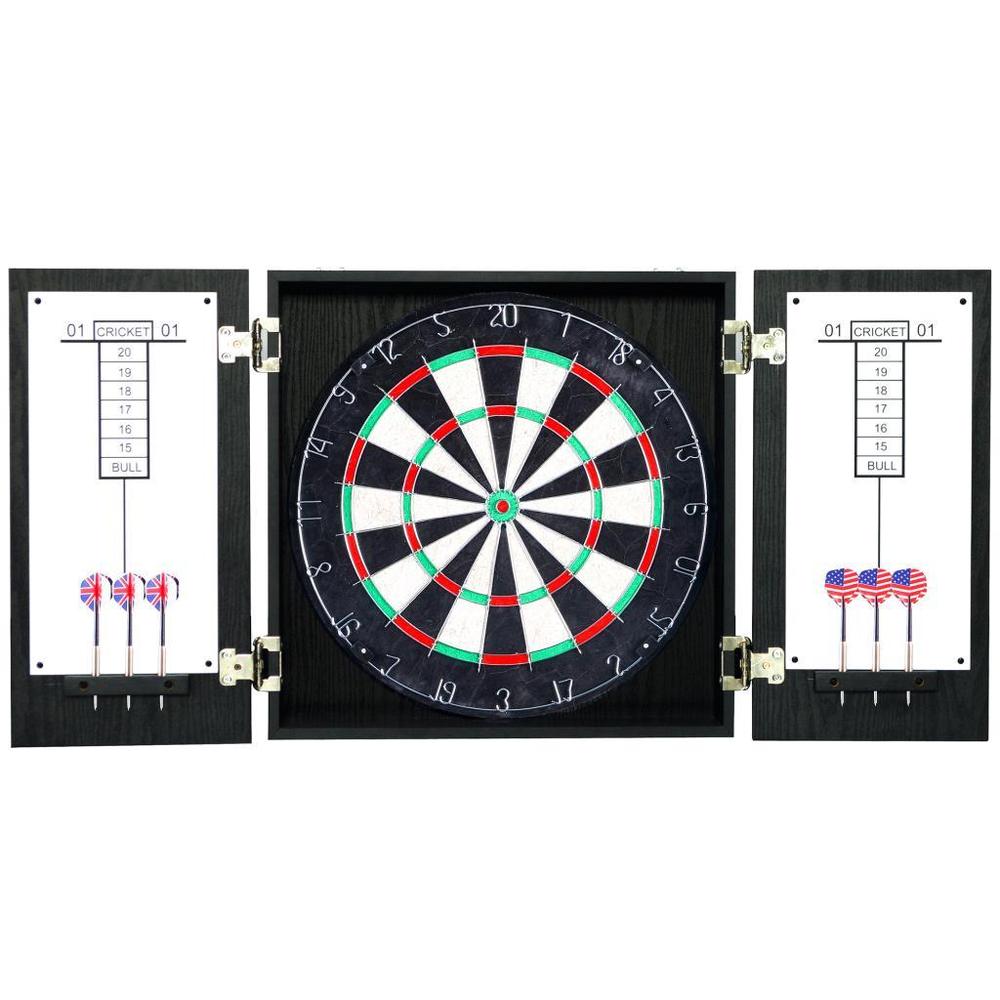 Hathaway Winchester Bristle Dartboard and Cabinet Set - Black