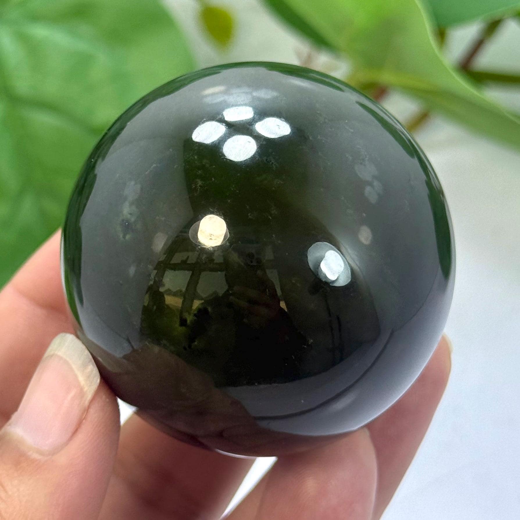 258 g di giada nefrite lucente, giada nefrite, sfera di nefrite, sfera di giada nefrite, sfera di giada, sfera di nefrite, sfera di giada verde scuro