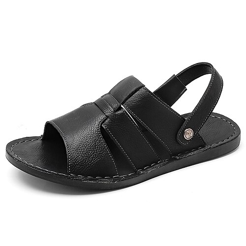 Braune Herren-Fischersandalen, offene Zehenpartie, lässige Sommerschuhe, leichte und bequeme Strandschuhe für Urlaub, Reisen, Freizeit im Freien und Alltag Image