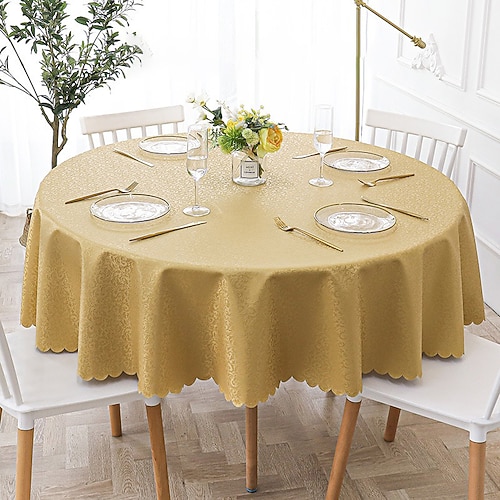 Runde Tischdecke, Vinyl-Tischdecke, abwischbar, Frühlings-Tischdecke, Wachstuch, Bauernhaus-Picknick-Tischdecke im Freien für Hochzeitsessen Image