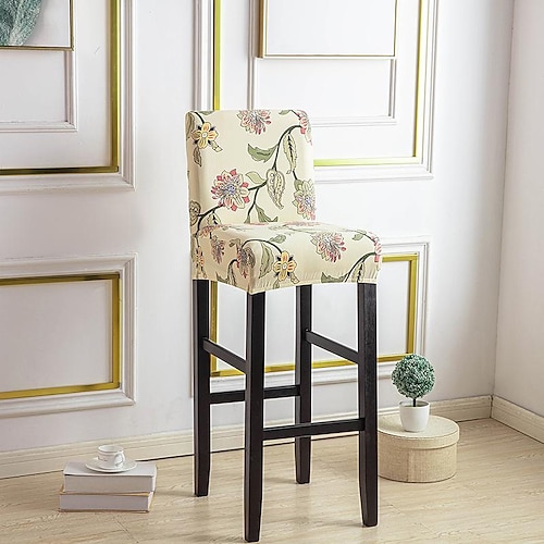 Stretch-Bezug für Barhocker Stuhlhussen, Kneipen-Thekenhocker, Stuhlbezug für Esszimmer, Café, Möbel, Sitzbezug, Stretch-Schutz, rutschfest, mit elastischem Boden