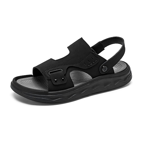 Olivgrüne Slingback-Sandalen für Herren, offene Zehenpartie, lässige Sommerschuhe, verstellbar, bequem, ideal für Strandurlaub, Reisen, Resortbesuche und den Alltag bei warmem Wetter Image