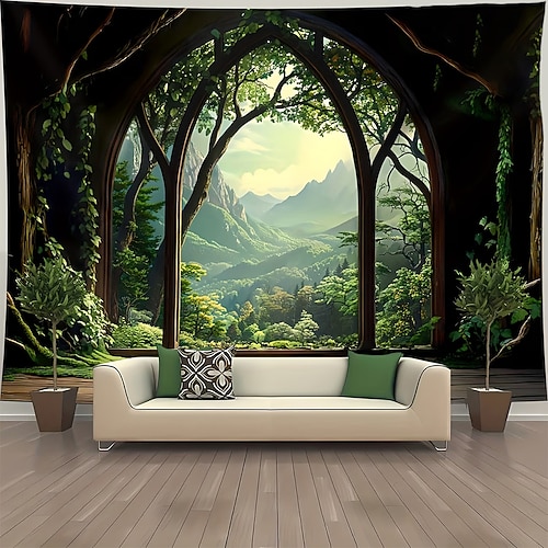 Karneval Tapisserie Banner Decke 森林 3D Schlafzimmer Wohnzimmer Wohnheim Jugendzimmer Studentenwohnheim Wandveranda Wohndeko Image