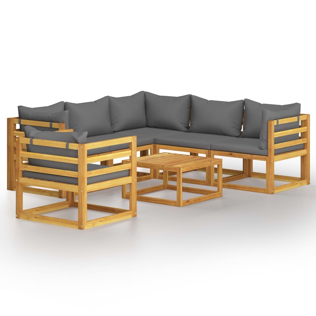 vidaXL 7-tlg. Garten-Lounge-Set mit Auflagen Massivholz Akazie Image