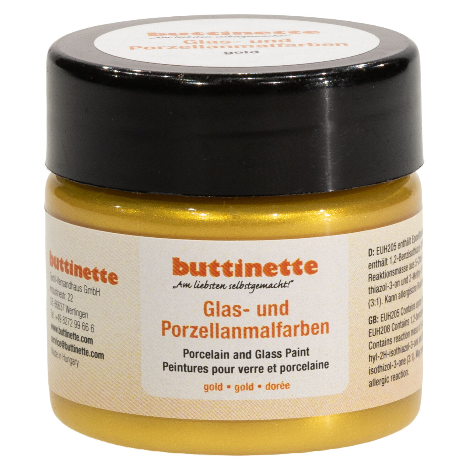 buttinette Peinture pour porcelaine et verre, or