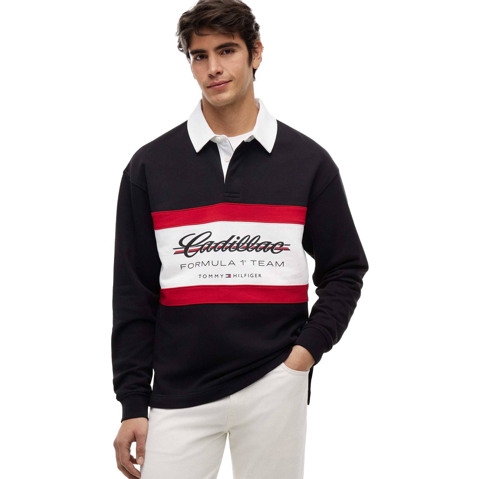 Cadillac Tommy Hilfiger à panneaux rugby - Noir - Homme Taille: L