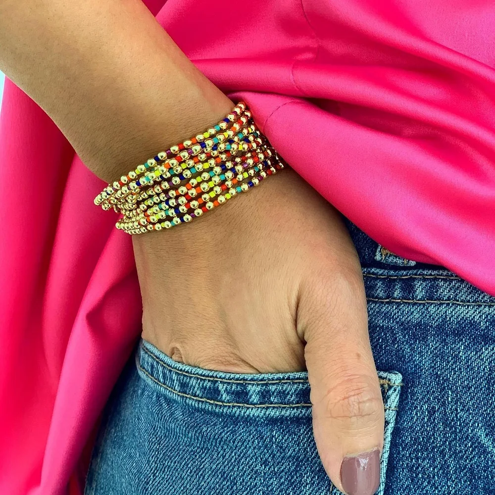 Go2Boho braccialetti arcobaleno braccialetto di perline Miyuki per ragazza regalo amico bohémien 2023 nuovi gioielli perline dorate braccialetto di alta qualità