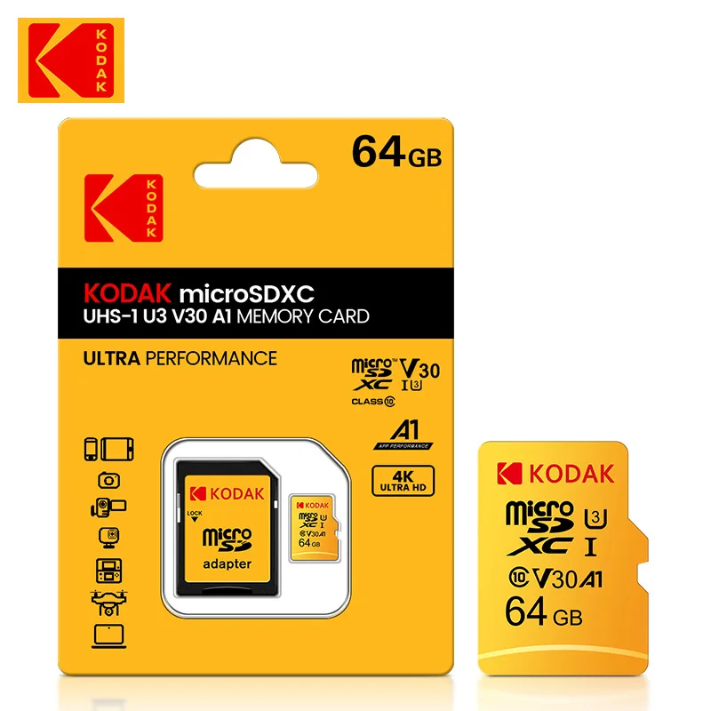 KODAK Speicherkarte 512GB 256GB Micro SD BIS ZU 100MB/s Klasse 10 U3 32GB 64GB 128GB TF-Karte HD für USB-Kartenleser-Adapter Microsd Image