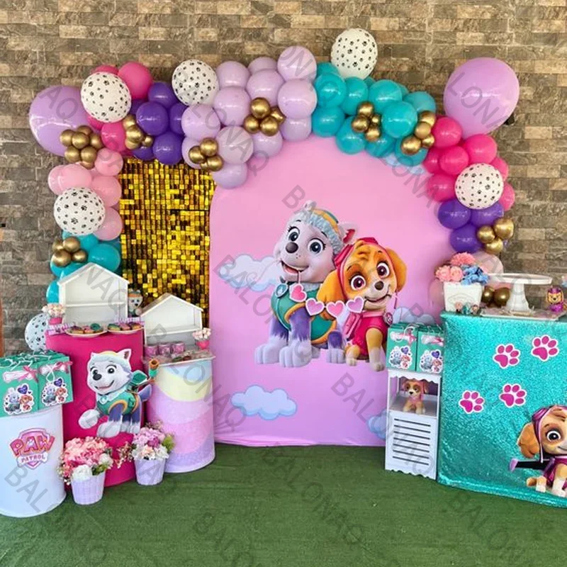 Paw Patrol Ballon Girlande Bogen Set Latex Ballon Knochen Hund Pfotenabdruck Aluminium Ballon Hund Thema Jungen Mädchen Geburtstag Party Dekor Image