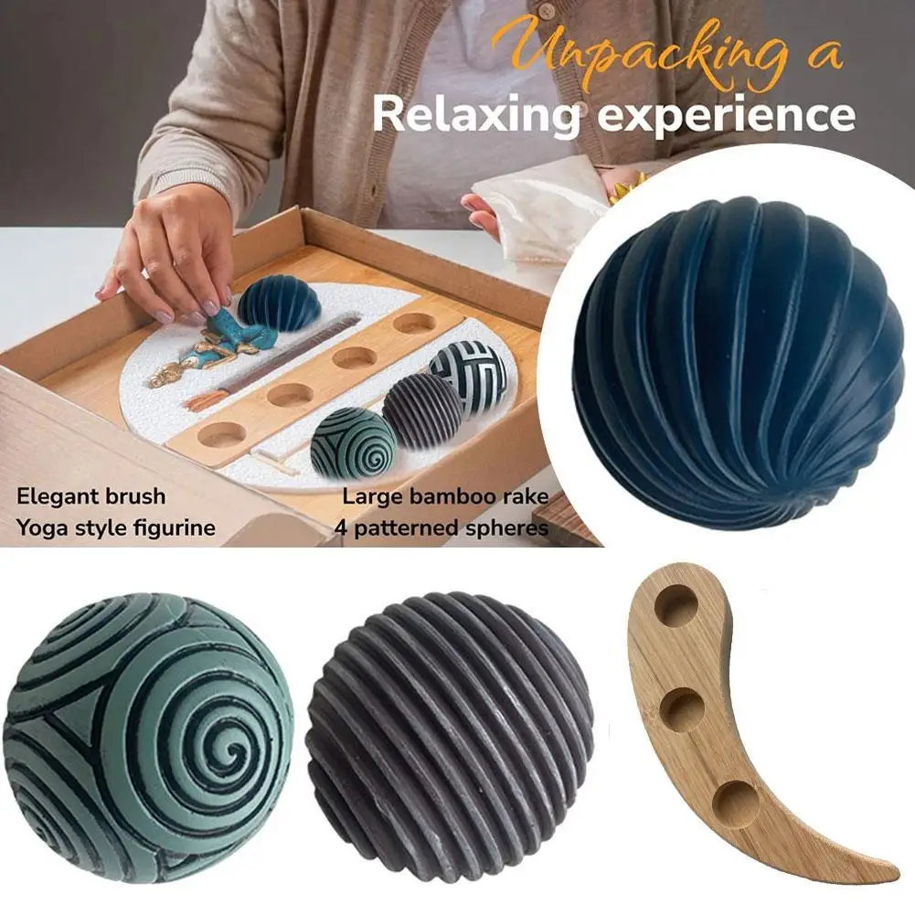 Zen-Garten-Sandkugeln aus Kunstharz, 4,5 cm, modern, 4 Stück, Büro-Desktop-Zubehör, Naturals Cobozen-Kugeln für Zen-Gärten