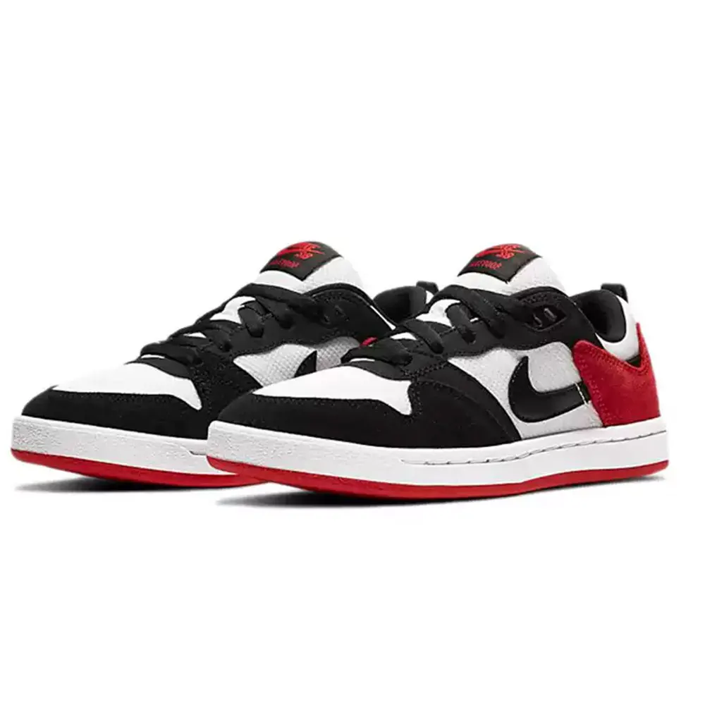 Nike SB Alleyoop Low-Top-Skateschuhe aus Wildleder für Herren in Schwarz, Weiß und Rot CJ0882-102