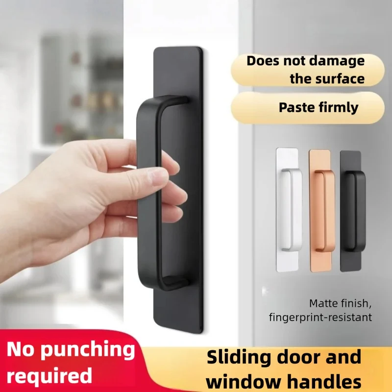 200mm Selbstklebende Aluminiumlegierung Schrank- und Schubladengriffe Sofort-Klebegriffe Küchenbeschläge Push-Pull-Knöpfe für Aufbewahrungsorganisation Image