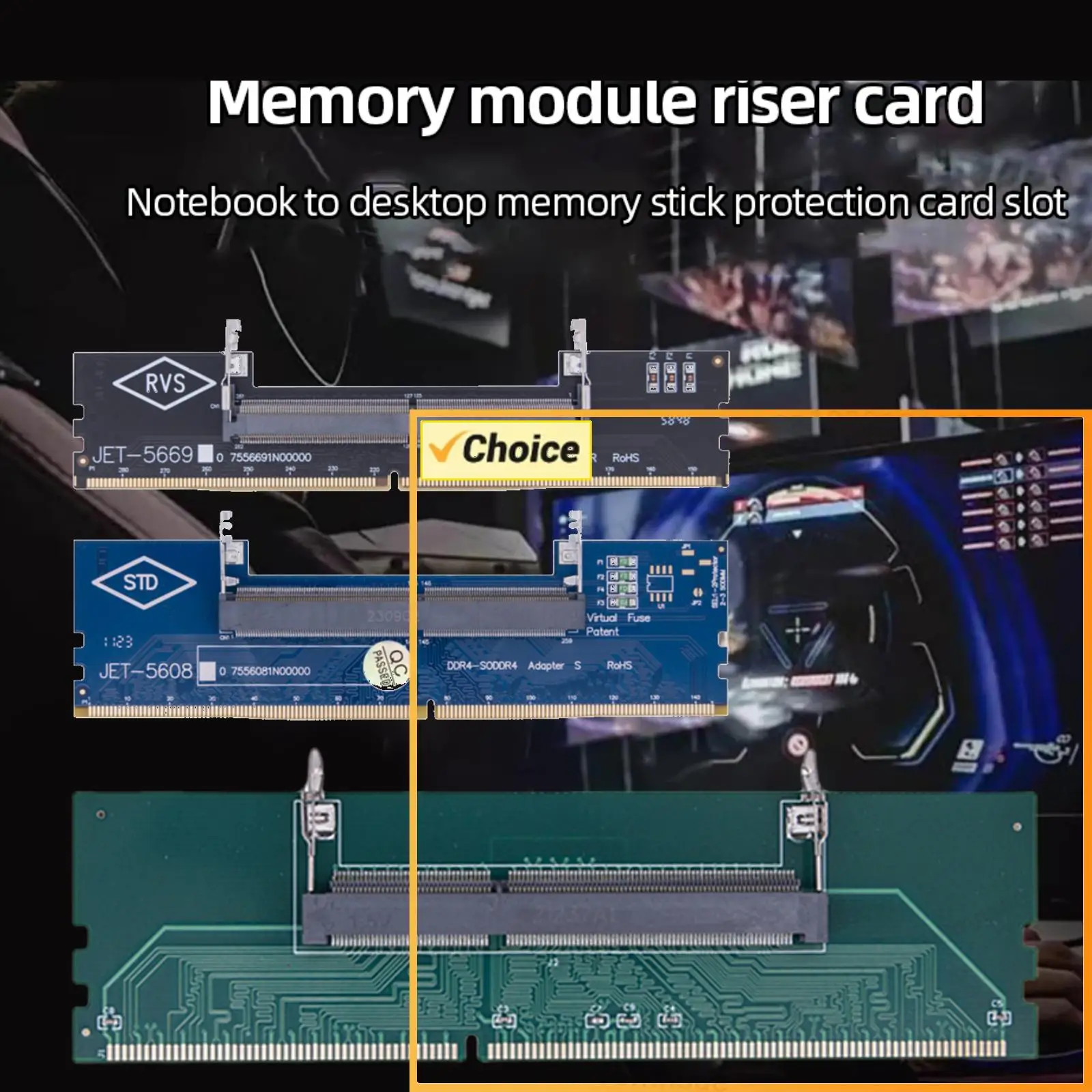 Laptop-zu-Desktop-RAM-Adapter DDR3 DDR4 SO-DIMM zu PC DIMM Konverter Speicher-Upgrade Plug/Play für Alle Motherboard-Konfigurationen Image