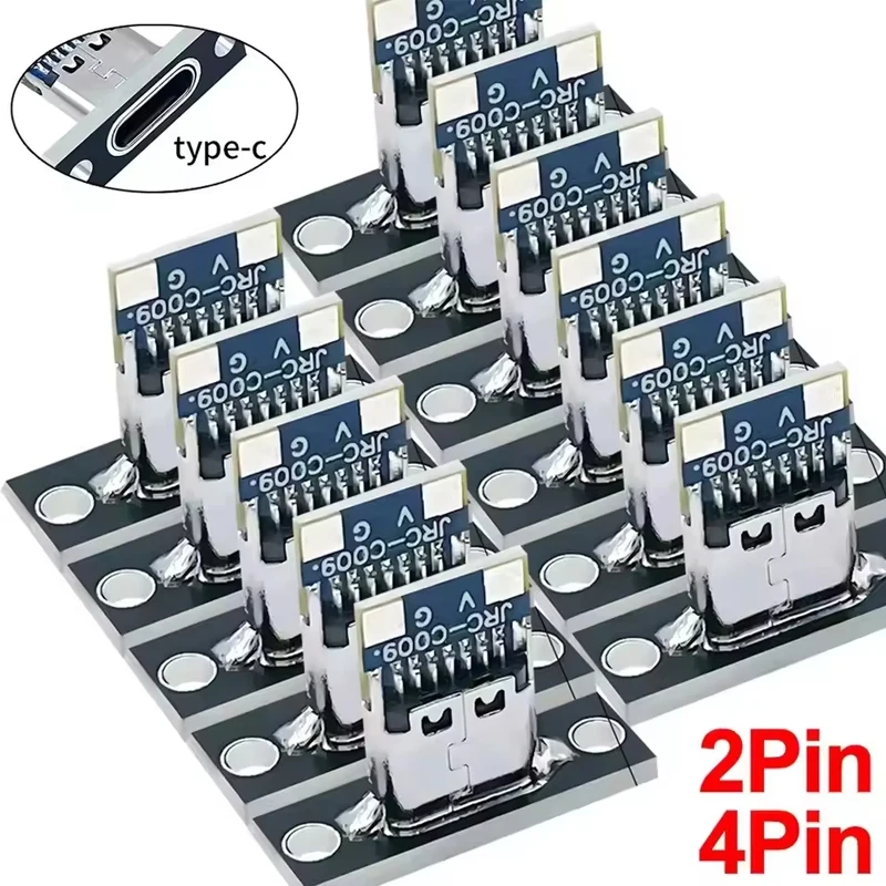 5/10/20 Stück Typ-C-Buchsenanschlüsse USB 3.1 Typ-C 2-Pin 4-Pin Ladeanschlüsse TypC-Buchse mit Schraubbefestigungsplatte Image