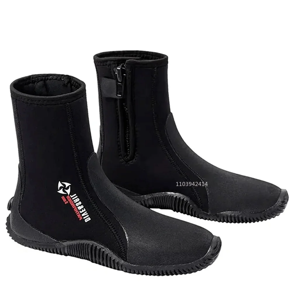 Neopren 5mm Tauchstiefel 3mm Kälteschutz-Wasserschuhe für Herren und Damen Neoprenanzug Tauchen Surfen Aqua-Schuhe Rutschfeste Wasserschuhe