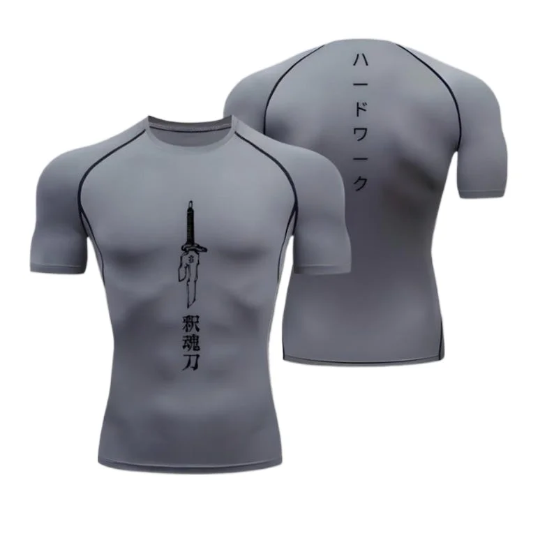 Herren-Kompressionsshirt, Sportbekleidung, Laufen, Fitness, Gym, Anime, Fushiguro-Kleidung Image