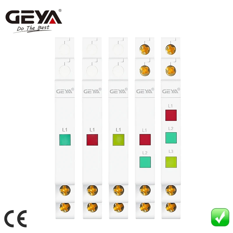 GEYA DIN-Schienen-Anzeigelampe 230V LED-Signalleuchte Duale Pilotlichter Modulare Anzeigeleuchte Rot Grün Gelb LED-Signalleuchte Image