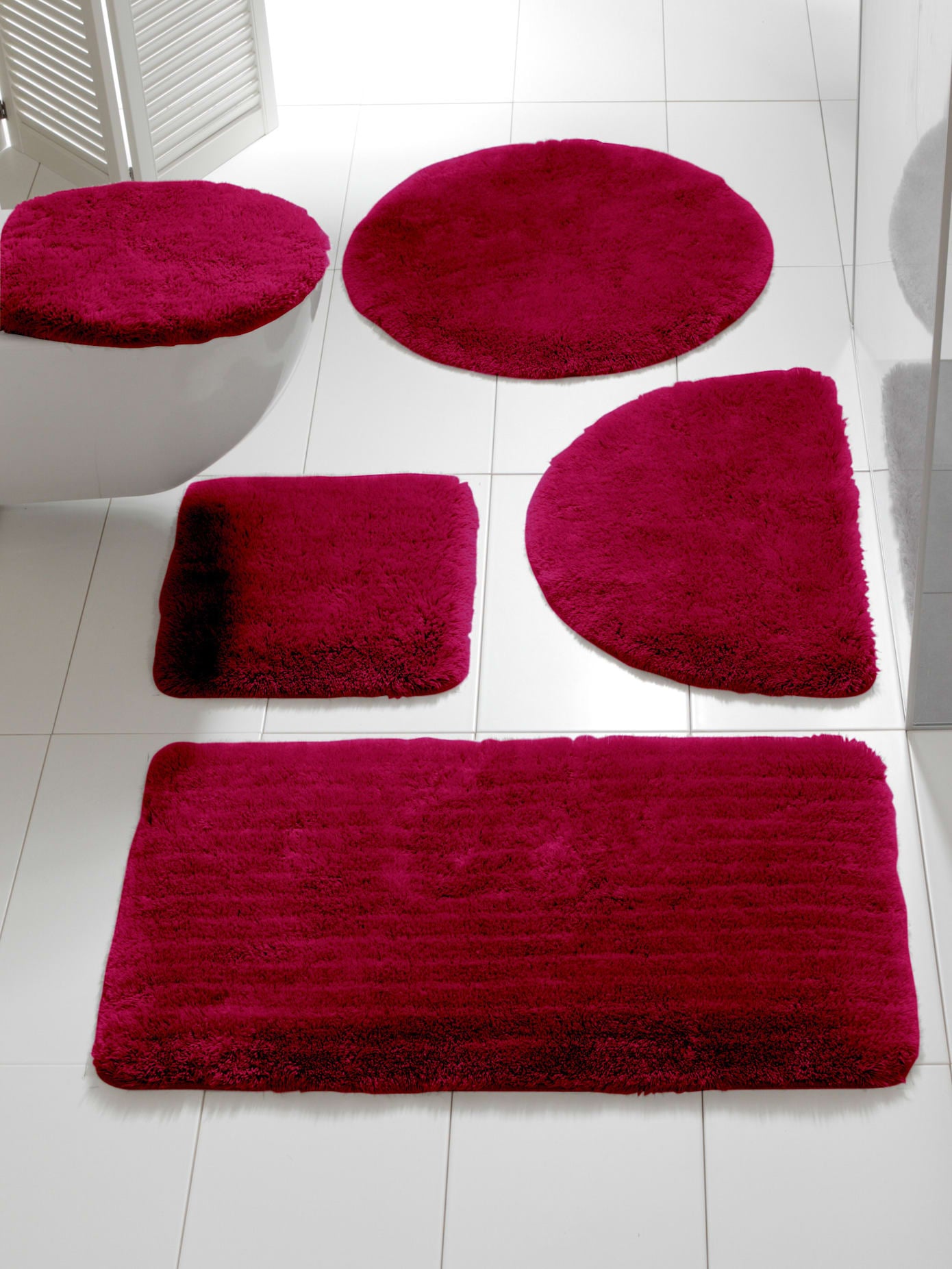 Badematte HEINE HOME Gr. 3, rot (weinrot), rechteckig (60cm x 100cm ), 1 Stk., Badematten, Badematte Image