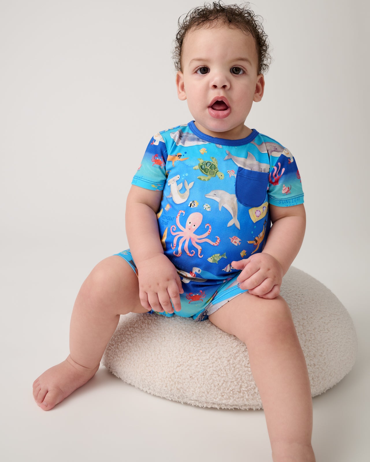 Underwater Discovery Pocket Bamboo Baby Romper - Short-Sleeves & Shorts - 0-3 months