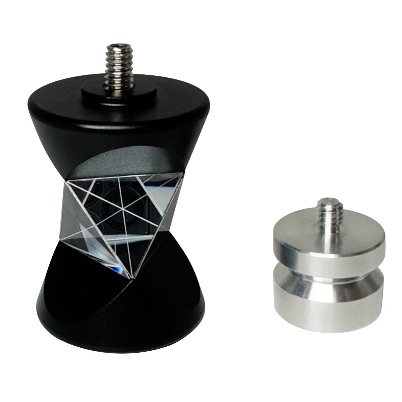 Silber- und kupferfarbenes 360-Grad-Prisma mit Adapter 5/8x11 Gewinde für Leica Totalstation ohne Stangen, Mini-Prisma für Vermessungen Image