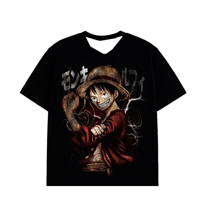 2026 Neuerscheinung One Piece Monkey D. Luffy Vintage Grafik T-Shirt für Kinder/Erwachsene Anime-Oberteile Geeignet für Alltag und Training Image
