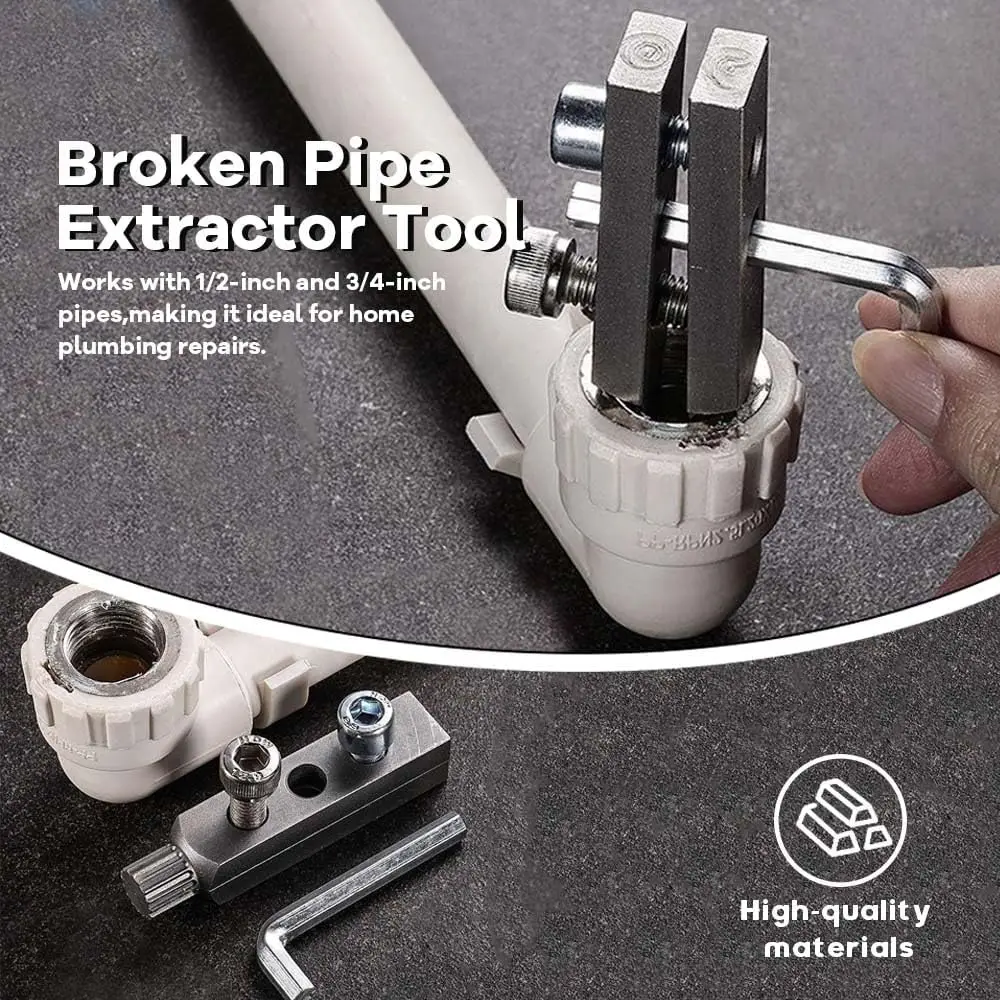 Gewindewerkzeug zum Entfernen gebrochener Drähte, Rohrschraubenentferner, Reparaturwerkzeug für Wasserhähne und Eckventile, Demontagewerkzeug für Badezimmer Image