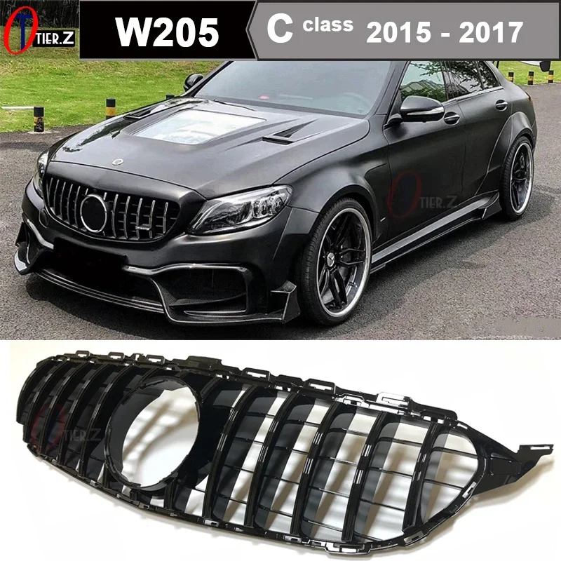 W205 Grill Auto Frontstoßstange Mittelgrill für Mercedes Benz C-Klasse W205 Limousine S205 Wagon A205 Cabrio C205 Coupe 2015–2020 Image