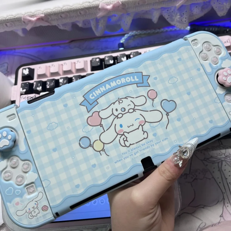 Original Switch Oled Schutzhülle Plug-In-Basis-Schutzhülle Hello Kitty Kuromi Cinnamoroll Anime-Spielzubehör Geschenke