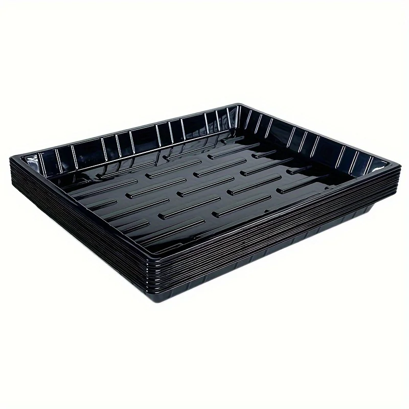 1 Stück Langlebige Schwarze PET-Kunststoff Anzuchtschalen Rotierende Pflanzen-, Blumen-, Obst- und Gemüse-Gewächshaus-Keimschalen 17,78x25,4cm Image