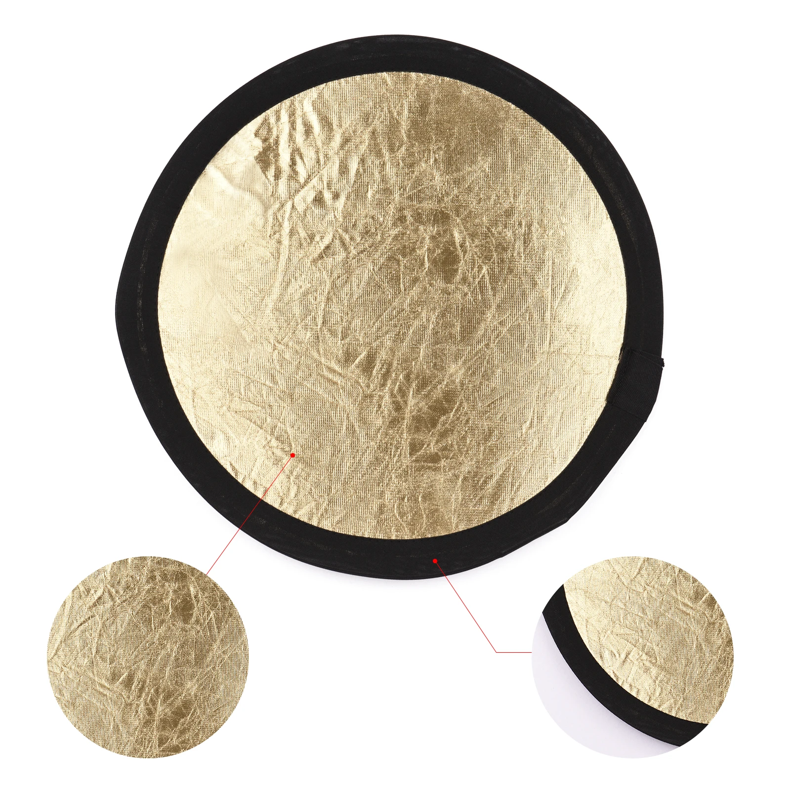 30cm/12 Zoll Fotografie-Rundreflektor Silber & Gold 2-in-1 Zusammenklappbar Tragbar für Studiofotografie mit Tragetasche Image