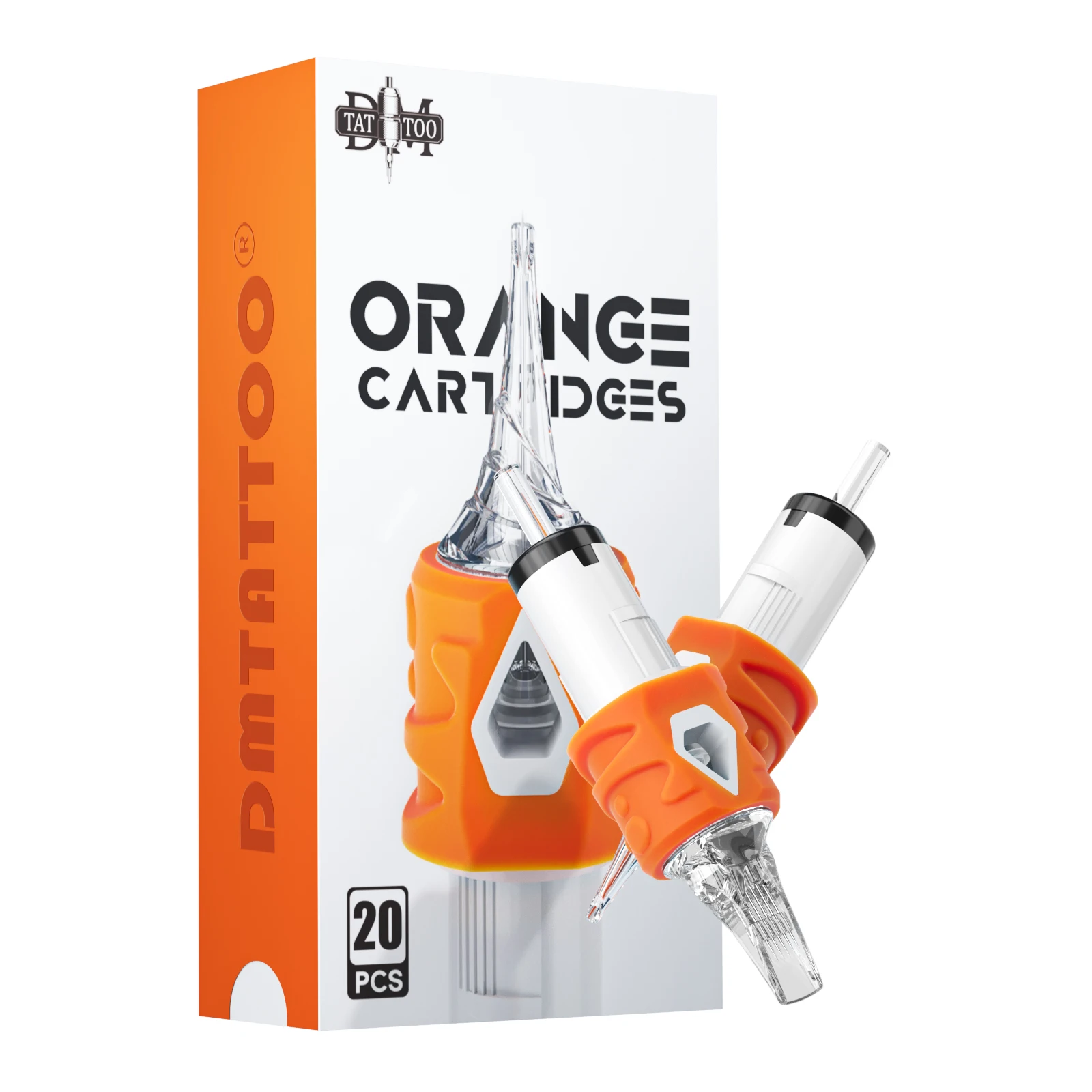 DM 20 Stück/Box ORANGE Silikon-Tattoo-Nadelmodule RL /RS /RM/ M1 mit Sicherheitsmembran für Tattoo-Maschinen Image
