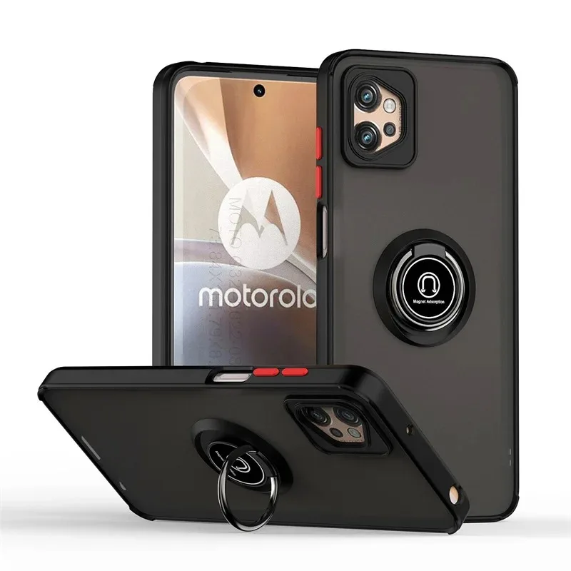 Stoßfeste Rüstungshülle für Motorola G14/G54/G84/G22/G32/G42/G52/G72/G23/G53/E22/E32/E20/E40, Magnetringhalter, Ständer, PC-Abdeckung Image