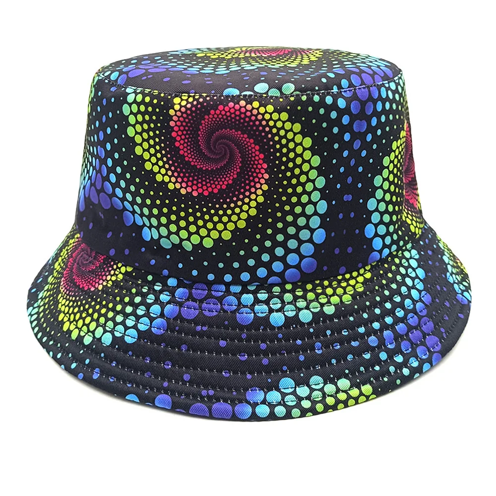 Luxuriöse Fischerhüte mit Polka-Dot-Muster für Damen und Herren, Sommer-Sonnenhut, Outdoor-Sonnenschutz, Fischerhut, dekorativer Panama-Hut, wendbar, Hip-Hop-Stil
